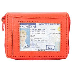 Genuine Leather Women Palm Wallet with RFID Blocking
